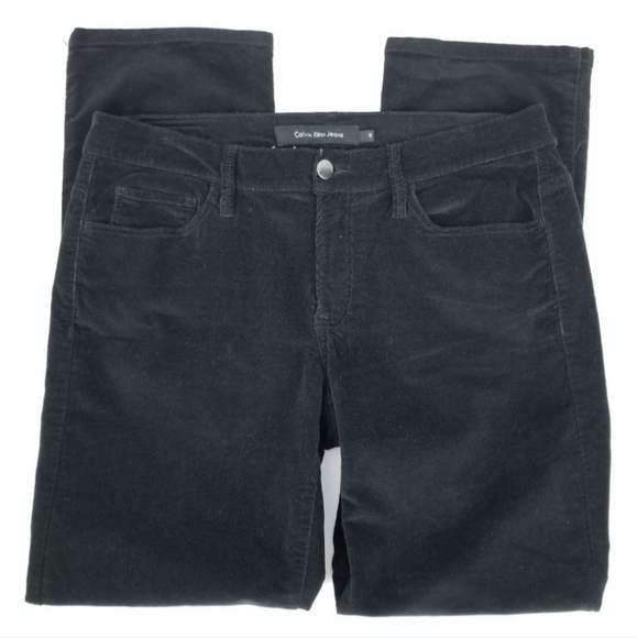 Calvin Klein Black Corduroy Pants Straight Women's 12 Classic Neutral Everyday - Picture 3 of 9